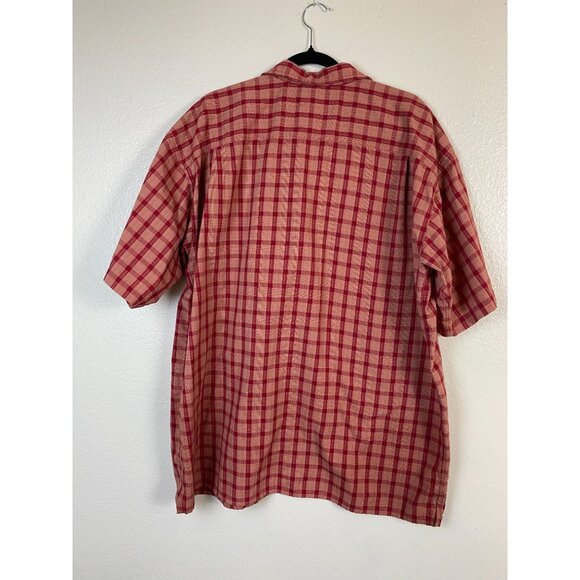 Patagonia Mens Red Plaid Short Sleeve Camp Button Up Shirt sz XXL Organic Cotton - Picture 2 of 14